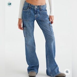 Aeropostale Flare Mid-Rise Cargo Jeans